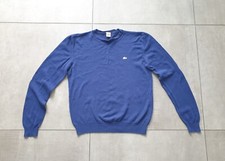 Lacoste LIVE Silber Pullover Fein Strickpullover Gr. M/38 Blau 100% Original TOP