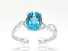 Blautopas Ring 585 Weißgold