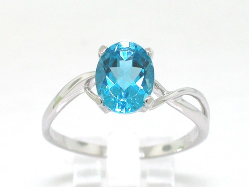 Blautopas ring 585 weißgold - ring,