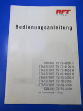 RFT Bedienungsanleitung für verschiedene Fernseher - COLANI und STASSFURT
