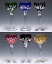 6 Peill Bleikristall Überfangrömer 2. H. 20. Jh.