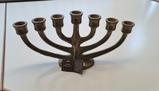 BRUTALIST GILDE Metallkunst Menora Bronze/Messing 2,8kg Kerzenleuchter 50er RAR