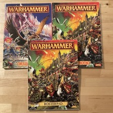 Warhammer Rulebook, Battle Book, Rosterpad von 1994. Games Workshop GW