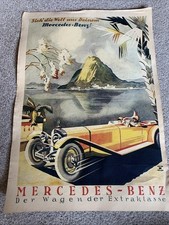 Mercedes Benz Reklame Werbung Litfaßsäule Plakat alter Druck Werbedruck