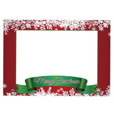 Fröhliche Weihnachten Fotokabine Rahmen Requisiten Slefie Pose Schild Weiß