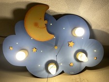 Kinderzimmer Deckenleuchte Lampe "Mond & Sterne“ aus Holz
