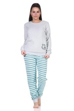 Damen frottee schlafanzug mit - frottee,