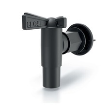 Auslaufhahn PP 3/4", schwarz für Regentonnen Regenspeicher Regenfass IBC-Tanks