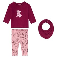 Lupilu Baby Set 3-tlg Mädchen Langarmshirt Leggings Halstuch Pink  - Gr. 50/56
