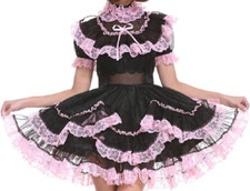 Sissy maid black - black, organza