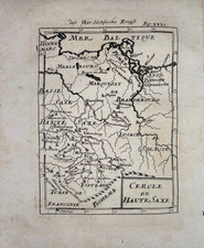 Alain Mallet, Map of Upper Saxony, Germany, Copperplate engraving, 1719.