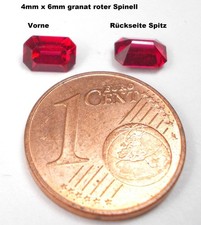 2 x Schmucksteine Roter Spinell farbiger Spinell 4x6mm - Idar Oberstein  (40