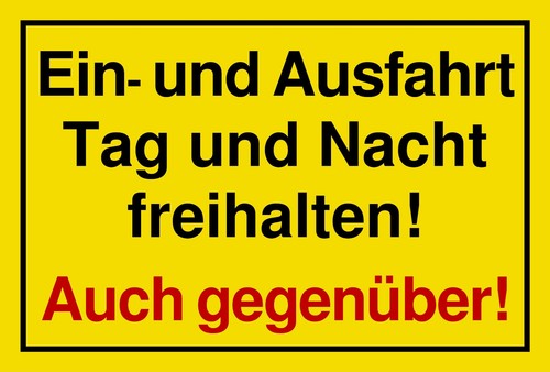 Schild ein und ausfahrt - schild,