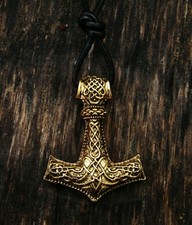Anhänger Thorshammer Götter  Mjölnir Wikinger Mittelalter Gold Larp K21.4