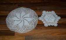 Platzdeckchen gehäkelt Handarbeit (weiss) x 2 !!