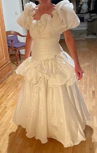 Weißes satin brautkleid - weißes,