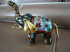 Cloisonne Elefant Figur Messing Metall Emaille 6