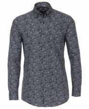 Langarmhemd Venti Modern Fit in blau weiss Paisleysdesign Gr. 38 bis 48 non iron