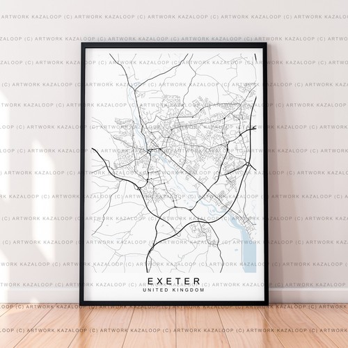 Exeter karte poster - exeter, druck