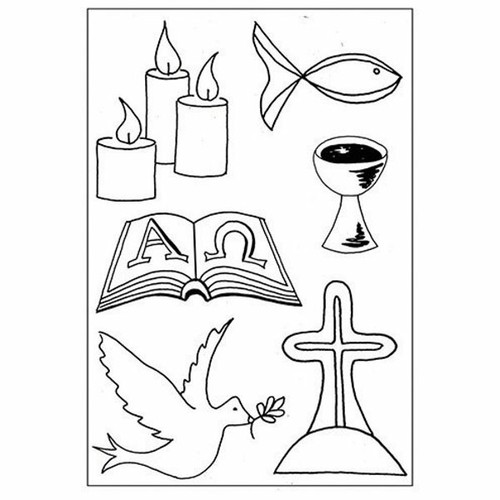 Christliche symbole stempel - -,