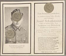 Sterbebild WK2 WW2 Schuhmann