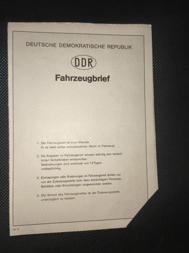 Ddr kfz brief trabant - trabant, 601