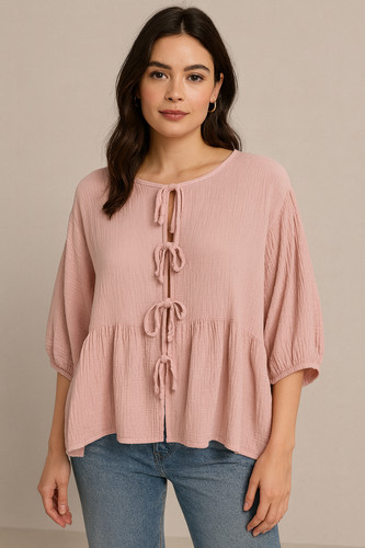 Luftige baumwollbluse mit - baumwollbluse,