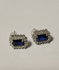 Sehr schöner Damen Ohrstecker echtes750 Weißgold18K Brillant Diamant Saphir