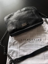 Liebeskind Berlin Schulter Umhänge Tasche Crossbody Bag Clutch Leder Schwarz
