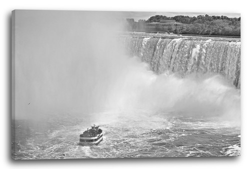 Wandbild wasserfall boot boat - wandbild,