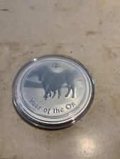 2 OZ Silber Münze Lunar II Jahr des Ochsen 2009 Australien Year of the OX Ochse