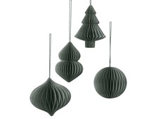 Broste Copenhagen 4x Deko Christmas Mix Paper 9/10cm Weihnachten Anhänger Papier