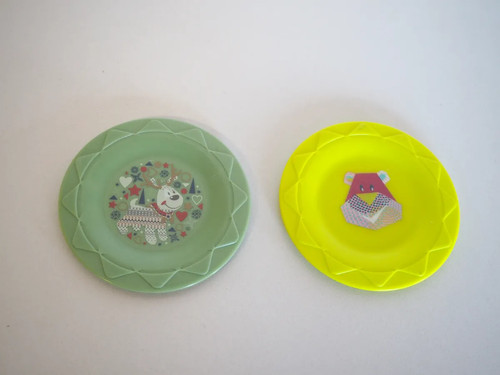 Vintage spielzeug teller - 2x,