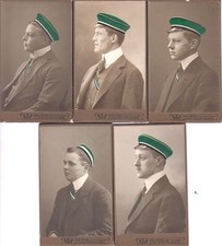 Studentika. Corps Guestphalia Heidelberg (KSCV). 5 Kabinettfotos.