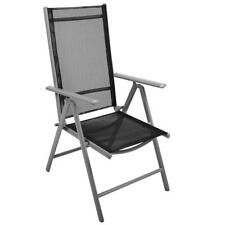 Klappstuhl schwarz Aluminium Gartenstuhl Alu Campingstuhl verstellbar Metall