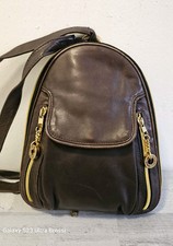 borella Rucksack Vintage Echt Leder Bag Tasche Braun /Gold Umhängetasche