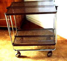 antiker Bar Tee Servier Wagen Dining Table Metall Industrie Design FRZ L. Lepoix