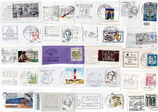 20 Abschnitte mit Post-Werbestempeln, Maschinenstempel mit Werbefahne (C6)