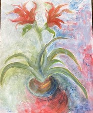 Original ölgemälde amaryllis - Ölgemälde,