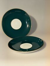 24.01.014 2x Fürstenberg Fürstin Jazz Grün Untertasse für Suppen Tasse 2 Stück