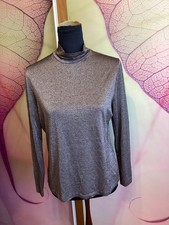 BASLER Damen Langarmshirt Glitzer Viskose Silber Glitzer GR 42 neu 