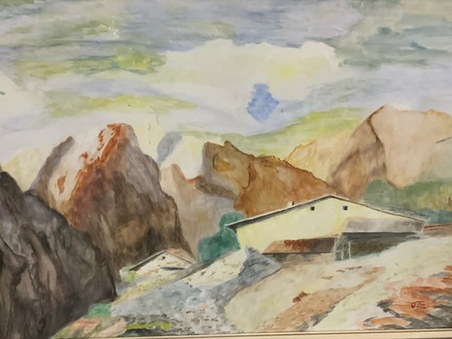 Aquarell landschaft gebirge - aquarell,