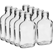 10 x Glas-Flaschen 100 ml Schnapsgläser Likör Taschenflasche  +10x Schraubdeckel