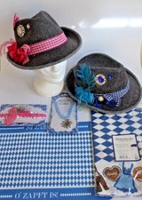 Oktoberfest Bayern Filzhut Brille Haarclip Flagge Girlande Fahne Seppelhut Edelw