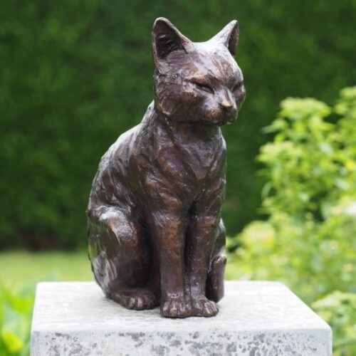 Bronzefigur schlummernde katze - schlummernde,