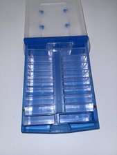 Karteikartenbox Blau – Lernbox mit Schiebemechanismus zum Wiederholen