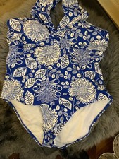 BODEN Badeanzug weiß blau Gr. 46 R  neu mit Etikett