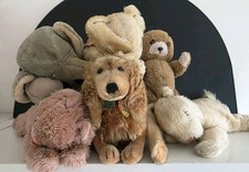 VINTAGE - 6 große Steiff Tier Stofftier Waldi Katze Hase Bär Elefant