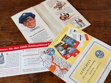 Gute Fahrt mit ESSO extra - Werbung Flyer 1950/60er Jahre - VINTAGE SEHR SELTEN!