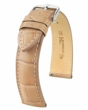 Uhrenarmband HIRSCH Earl-Louisiana Alligator, Lederband,  beige  20mm 24mm
